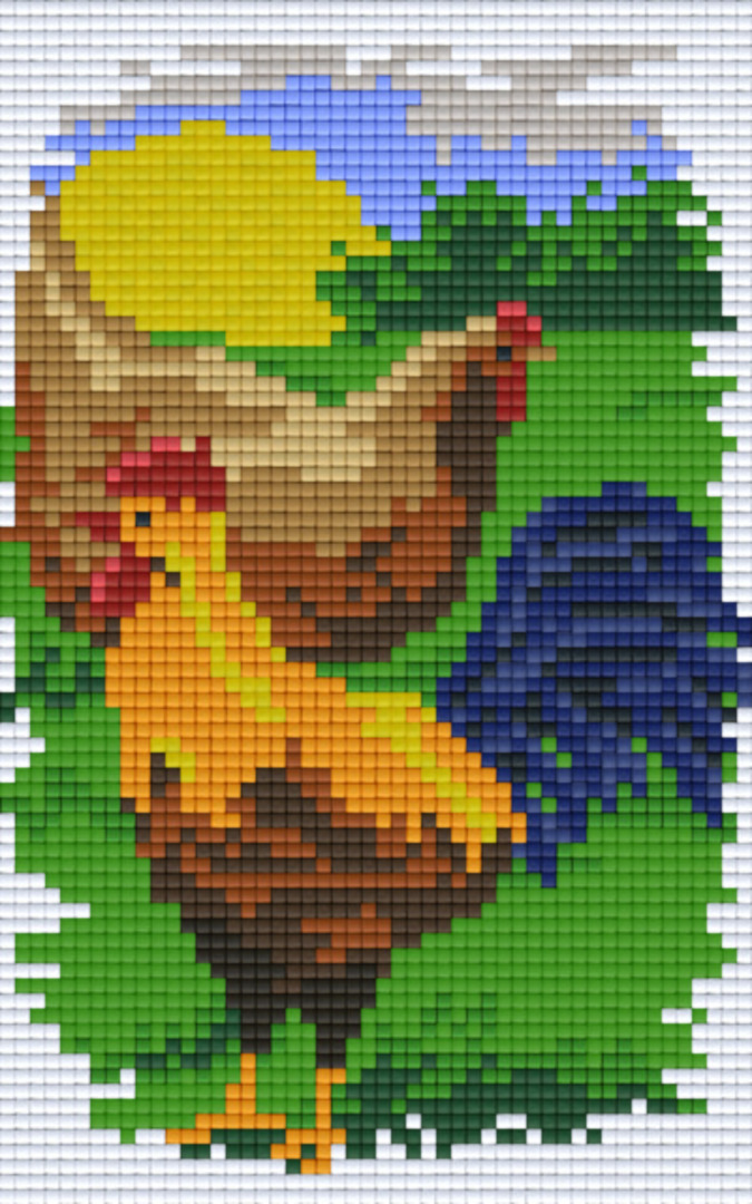 Farm Series - Chickens Two [2] Baseplate PixelHobby Mini-mosaic Art Kit image 0